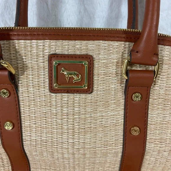 Emma Fox woven leather Handbag Satchel Tan Light Brown - Picture 3 of 11